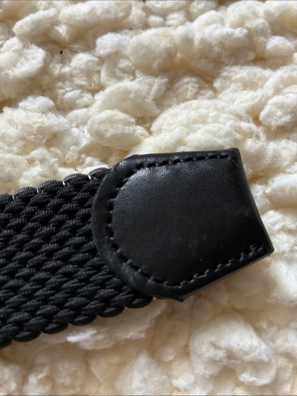 Tommy Bahama Black Woven Stretch Belt with Silver Buckle